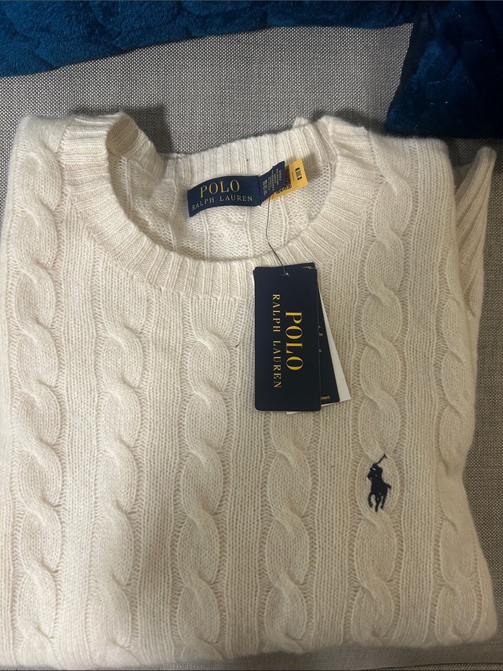 Polo by Ralph Lauren Ivory Cable-Knit Crewneck Sweater